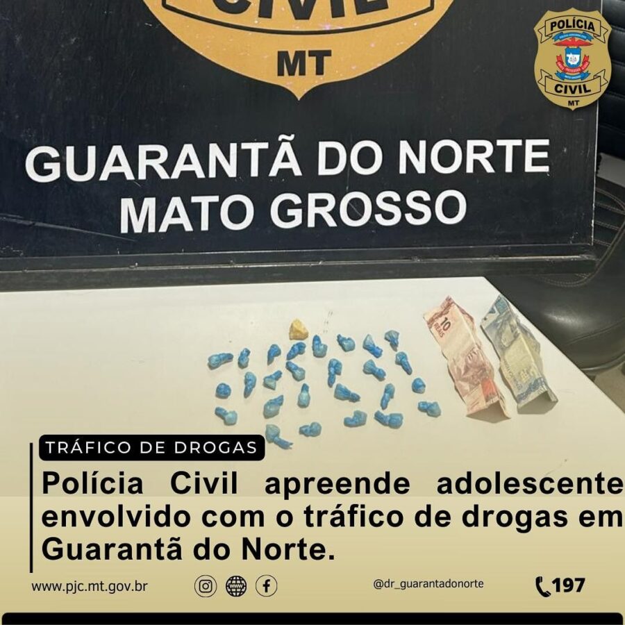 Adolescente é apreendido por tráfico de drogas em Guarantã do Norte