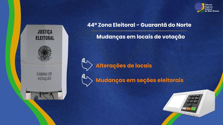 Alterações em locais e seções eleitorais em Guarantã do Norte para as Eleições Municipais de 2024