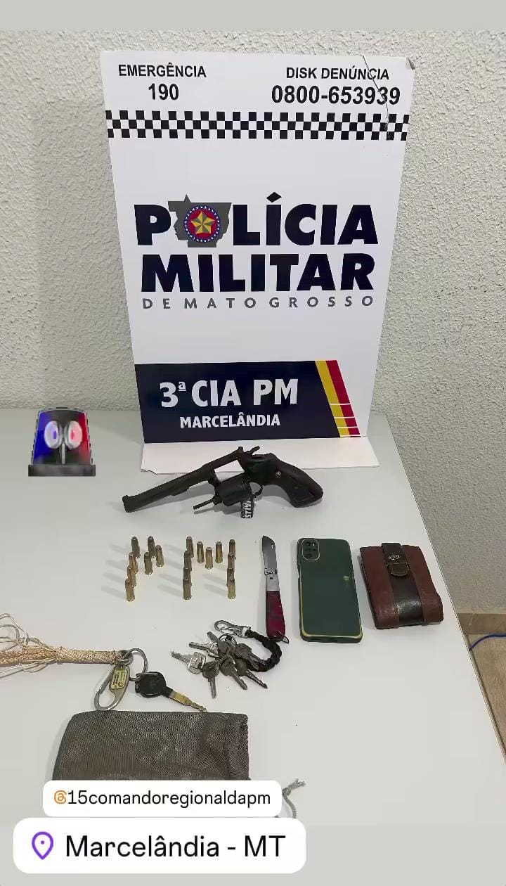 Polícia Militar realiza prisão em comunidade rural após denúncia de arma de fogo em Marcelândia