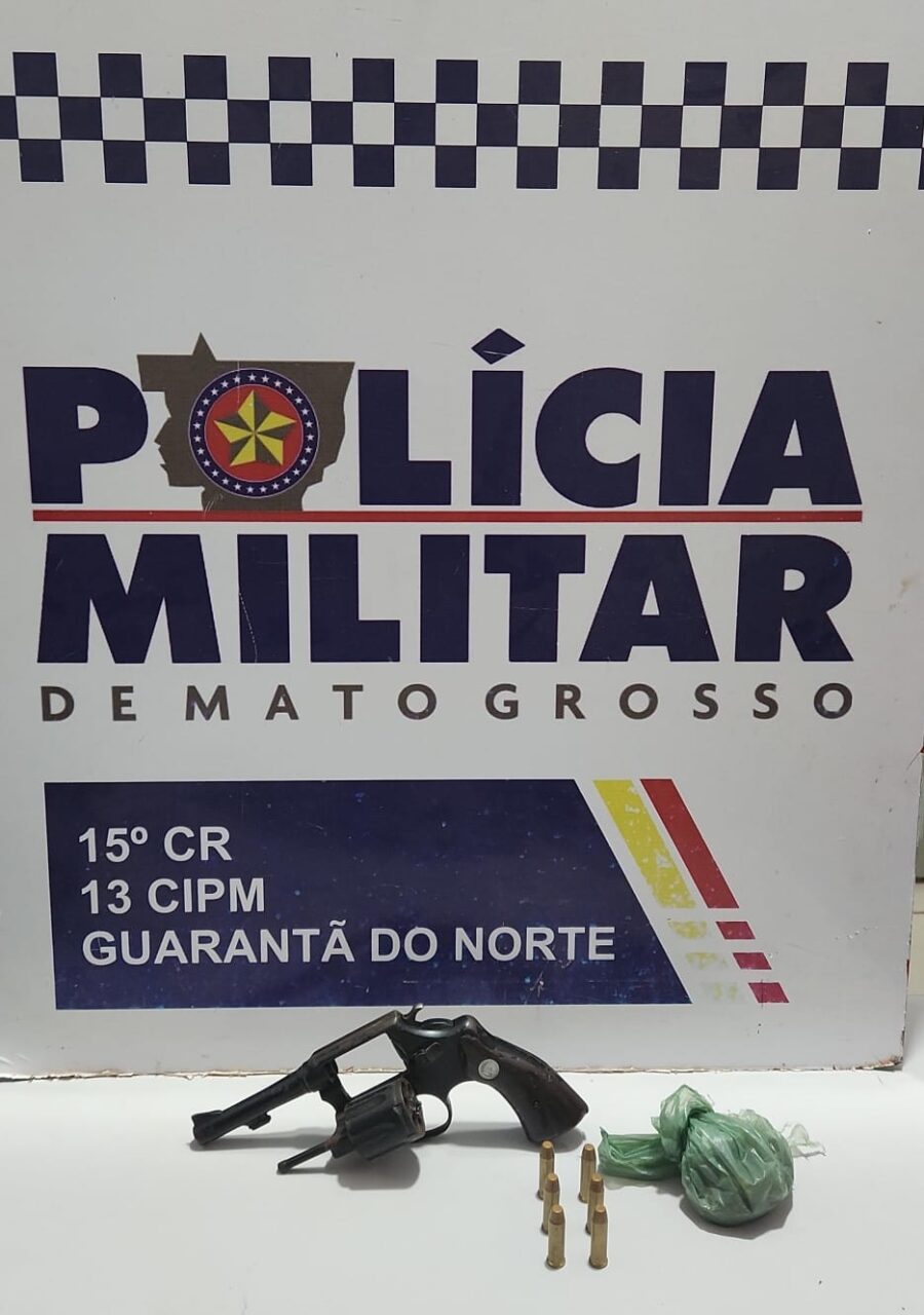 Ronda da PM em Guarantã do Norte: Suspeito é detido com arma e drogas