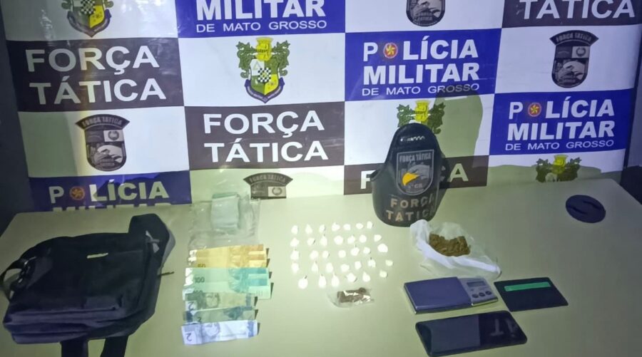 Suspeito de tráfico de drogas é preso com 36 porções de entorpecentes em Rondonópolis