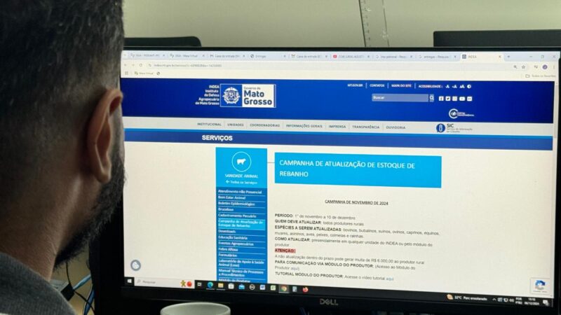 Campanha de atualização do estoque de rebanhos de Mato Grosso termina na próxima terça-feira, 10 de dezembro de 2024