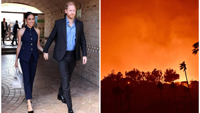 Meghan e Harry mobilizam ajuda às vítimas dos incêndios em Los Angeles