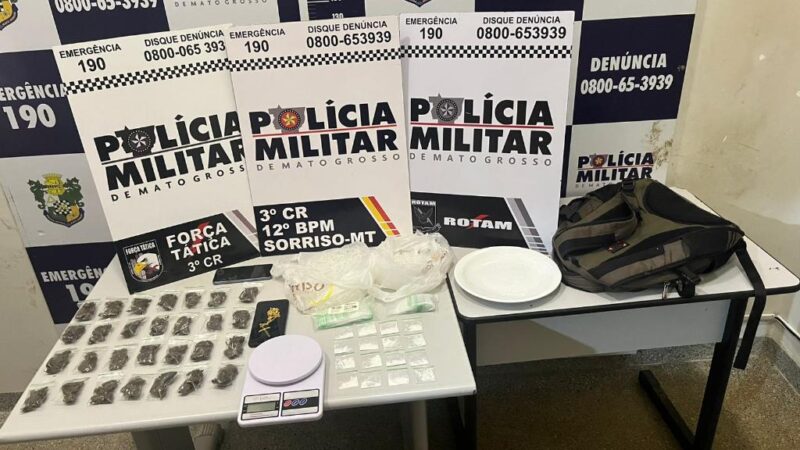 Homem e adolescente são presos por tráfico de drogas em Sorriso