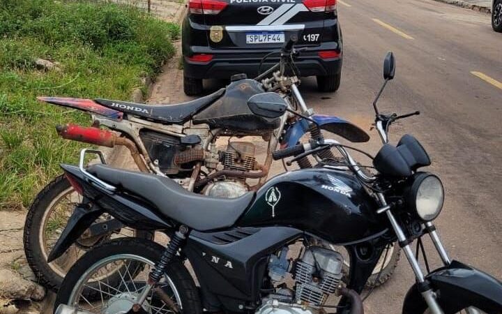 Polícia Civil recupera motocicletas furtadas no pátio do Detran em Itiquira; Furto ocorreu no fim de semana