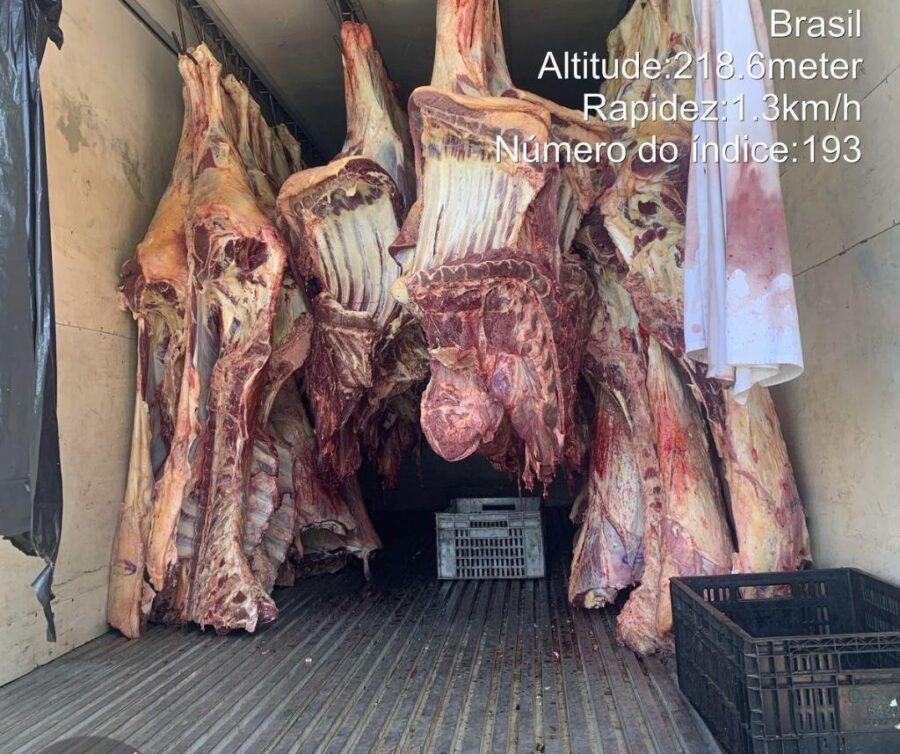 Baixada Cuiabana: Ação conjunta da PM e Indea apreende 2,8 toneladas de carnes transportadas de forma irregular