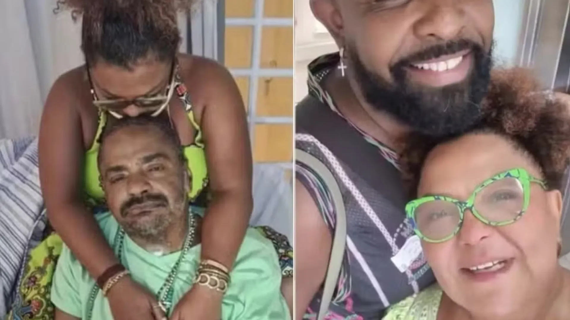Mulher de Arlindo Cruz aparece com o namorado em saída de hospital