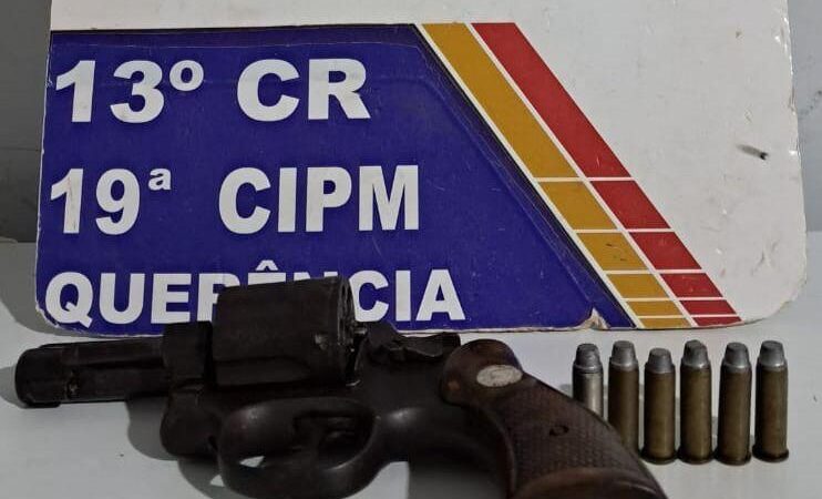 Querência: Polícia Militar prende homem com arma de fogo municiada após agredir e ameaçar esposa
