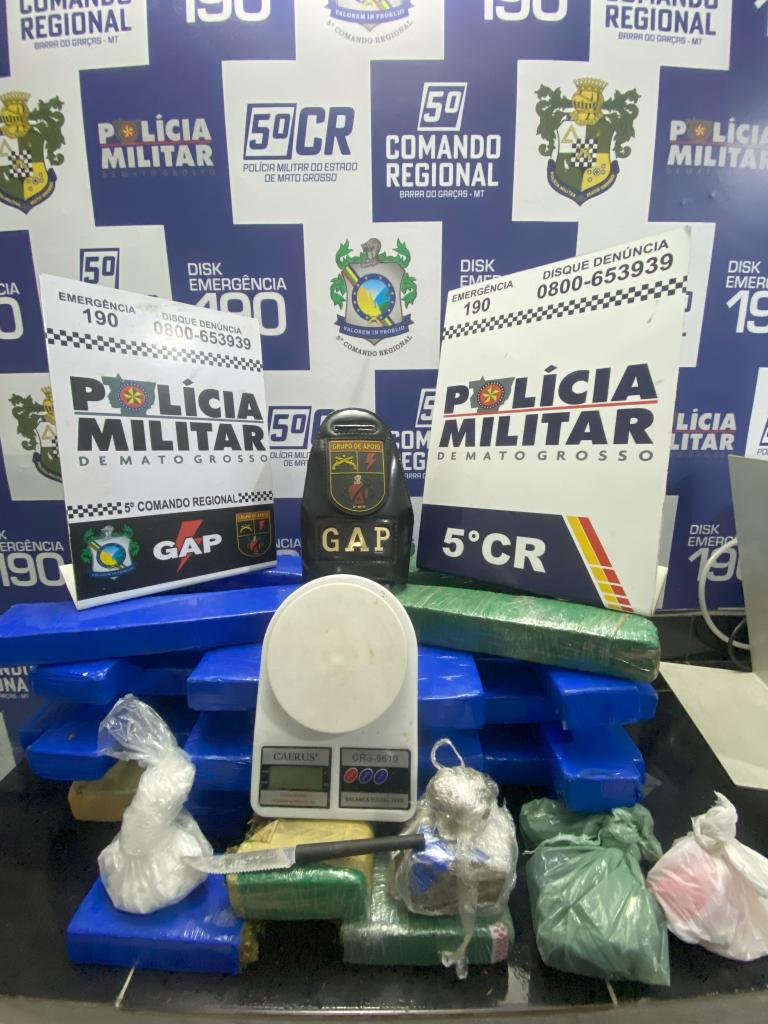 Barra do Garças: Polícia Militar fecha depósito de drogas e apreende 20 quilos de maconha