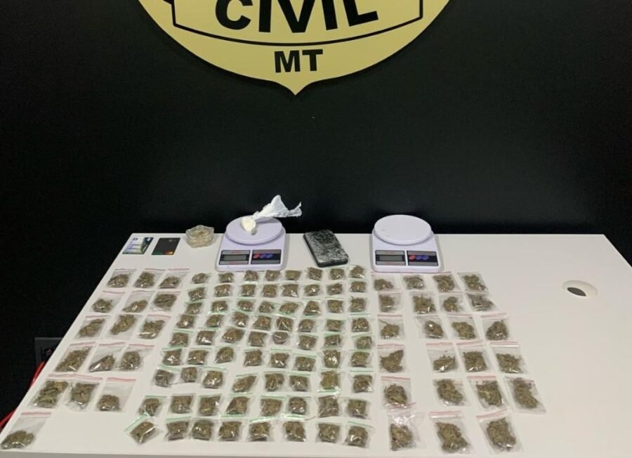 Jovem é presa e adolescente é apreendido por envolvimento com tráfico de drogas em Juína.