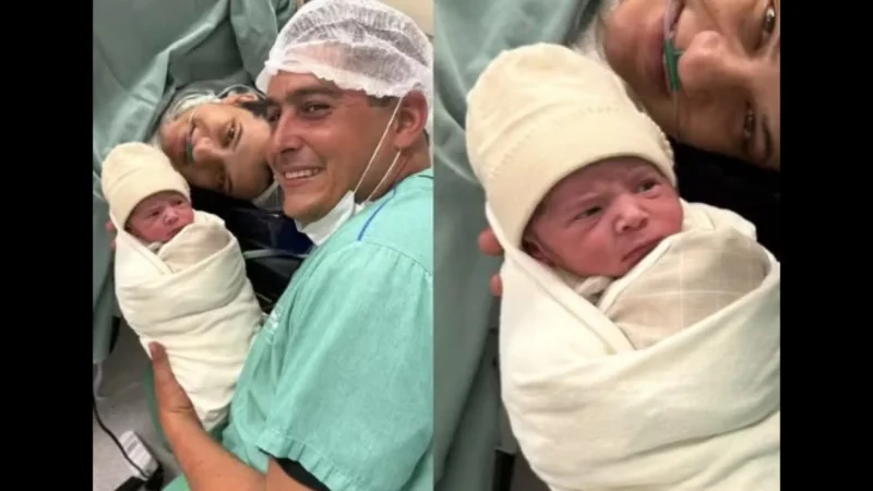 Bebê viraliza com olhar de “julgamento” para o pai após nascimento