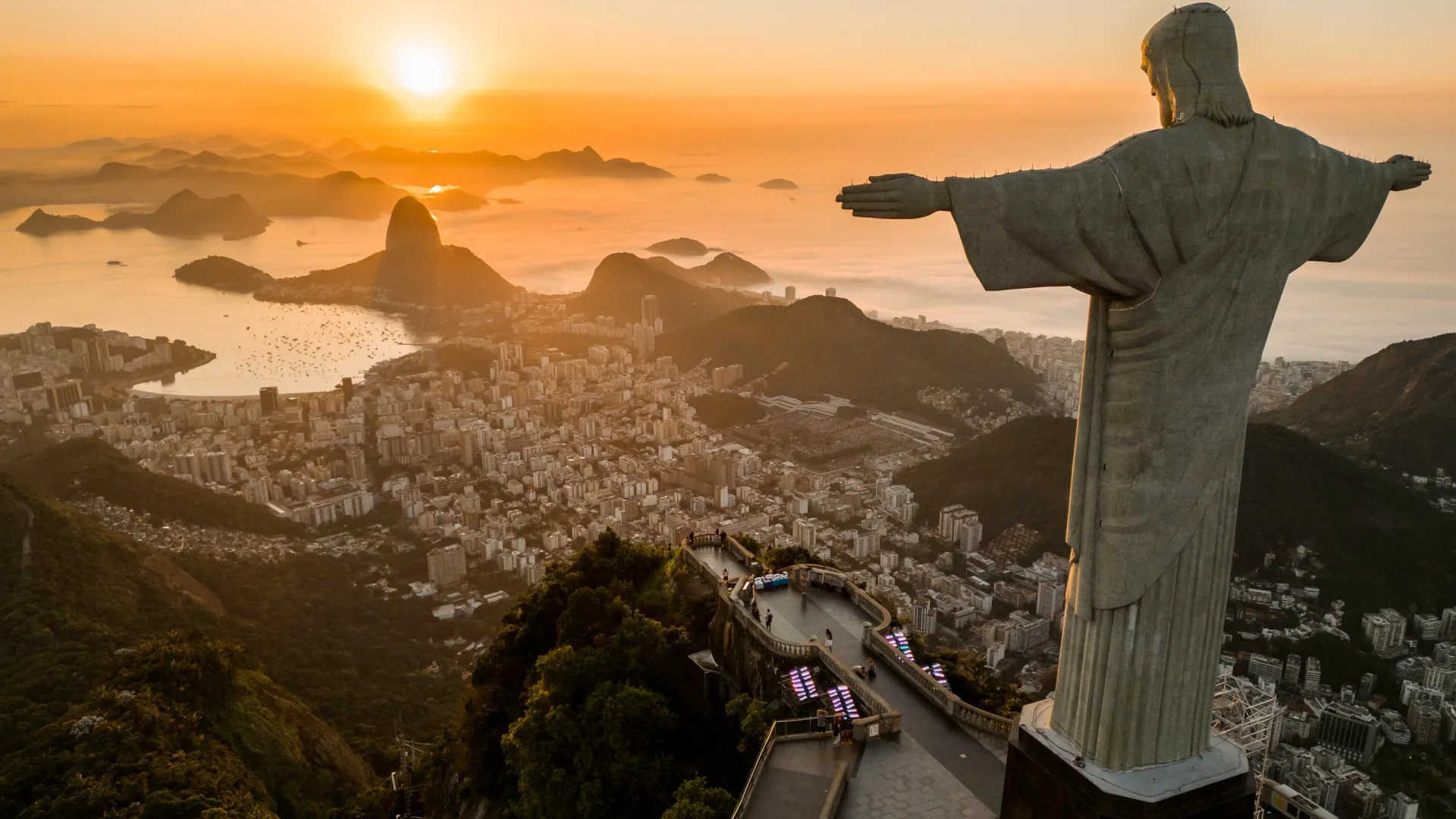 Cristo Redentor abraça vira-lata caramelo para campanha sobre adoção