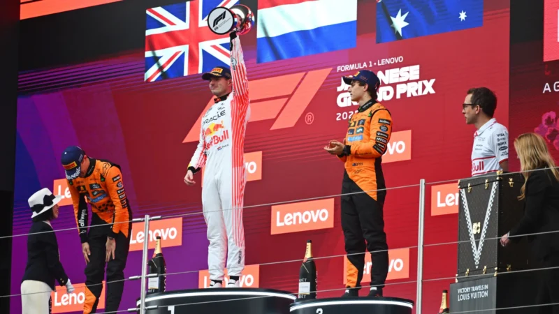 Verstappen segura McLaren e vence o 1ª GP do ano no Japão; Bortoleto é 19º
