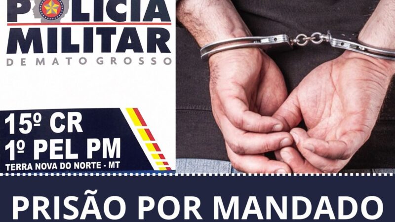 Homem com Mandado de Prisão em aberto por roubo é preso pela Polícia Militar em Terra Nova do Norte