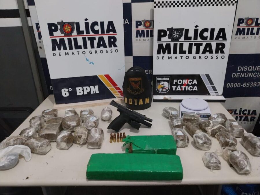 Suspeito de homicídio em Mirassol D’Oeste é localizado e a PM prende faccionados por tráfico de drogas