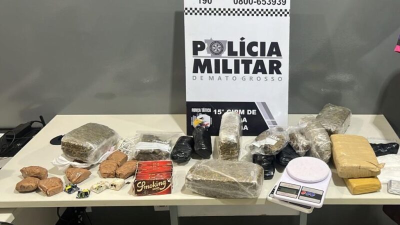 Faccionado é preso por tráfico de drogas com tabletes de maconha e cocaína em Várzea Grande