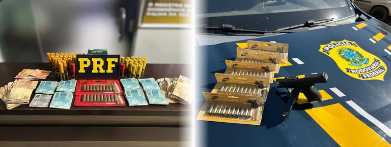 PRF apreende armas e munições em fiscalizações nas rodovias de Mato Grosso