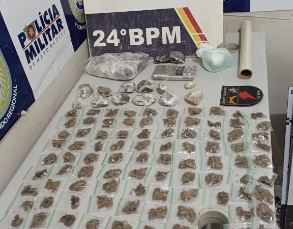 PM prende homem com 110 porções de maconha em Cuiabá