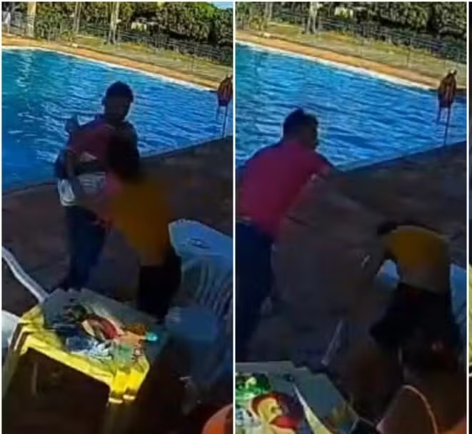 Mulher é brutalmente agredida pelo marido em clube de Campo Novo do Parecis (Vídeo)