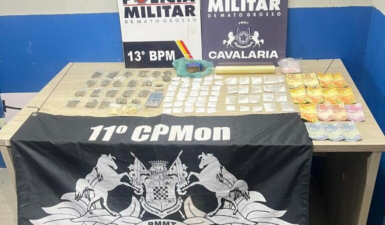 Trio é preso por tráfico de drogas durante patrulhamento da Cavalaria em Lucas do Rio Verde