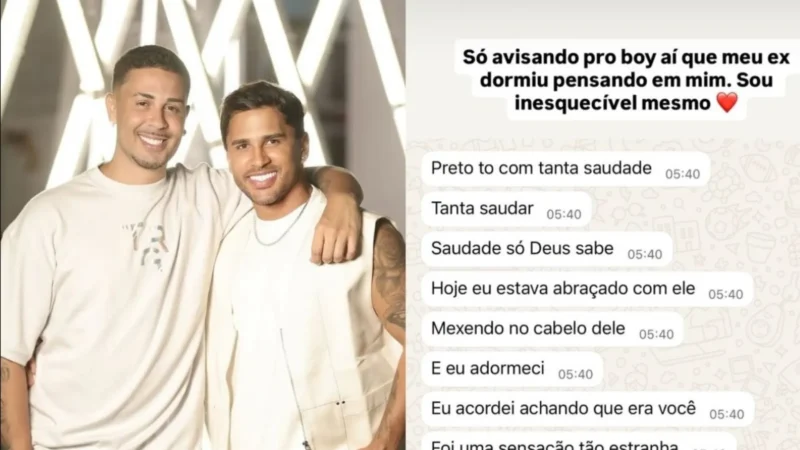 Lucas diz que Carlinhos dormiu com outro pensando nele: “Inesquecível”