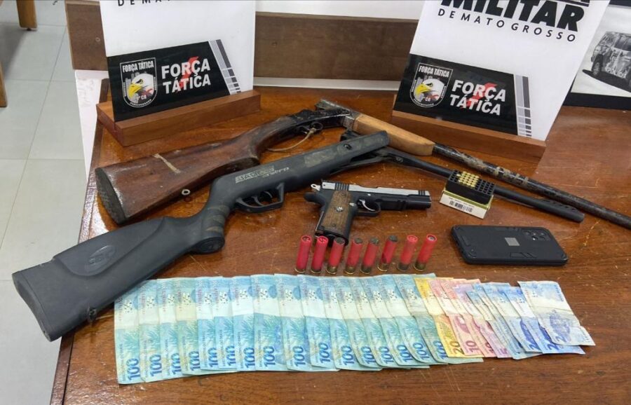 Idoso é preso após ameaçar esposa e filho com armas em Alta Floresta