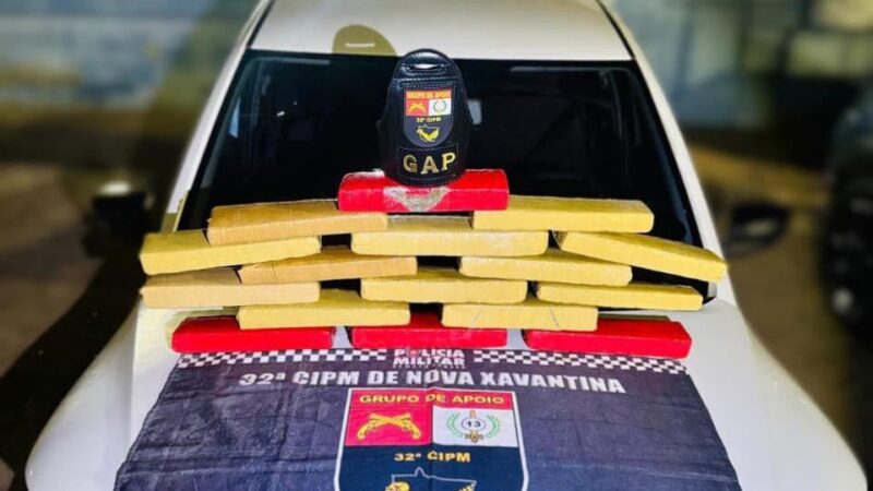 Casal de faccionados é preso com 18 tabletes de maconha após perseguição policial em Nova Xavantina