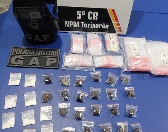 Polícia Militar apreende drogas e prende suspeito de tráfico em Torixoréu