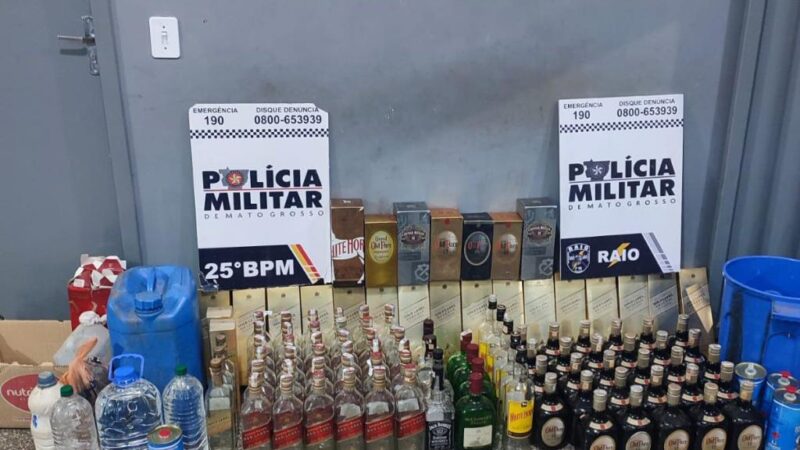 Polícia fecha local de adulteração de bebidas e apreende drogas em Várzea Grande