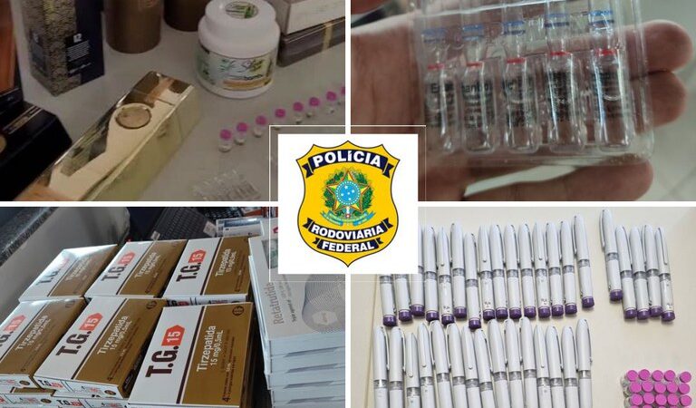 PRF apreende anabolizantes e medicamentos ilegais em veículo na BR-364, em Cuiabá