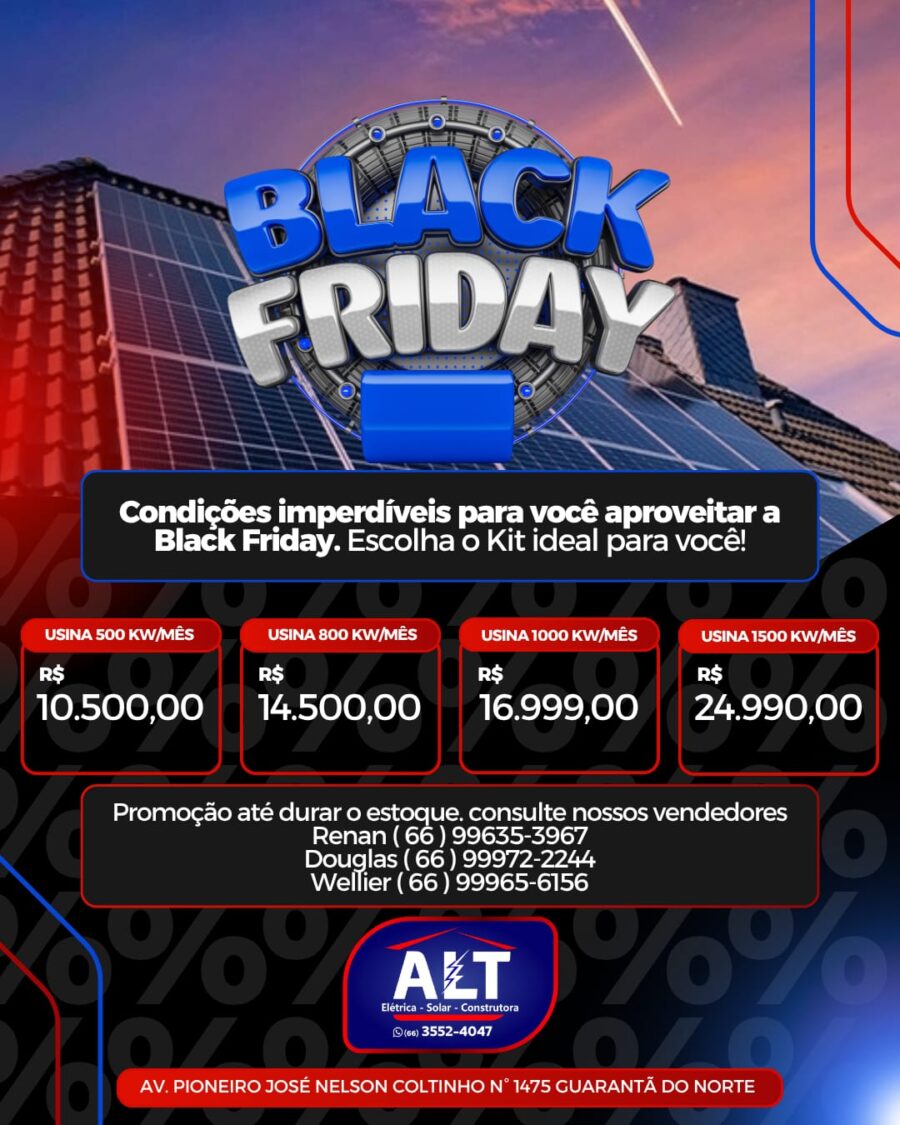 ALT lança superpromoções de Black Friday em Guarantã do Norte