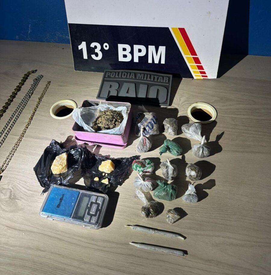 Polícia Militar apreende drogas e detém dois suspeitos em Lucas do Rio Verde