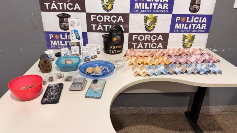 Força Tática prende três pessoas por tráfico de drogas em Rondonópolis