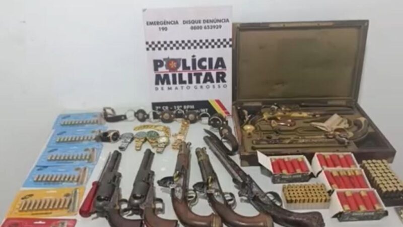 PM prende homem que tentava furtar residência e apreende armas em Tangará da Serra