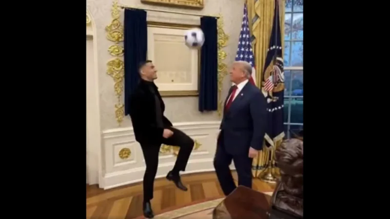 Trump usa IA para simular jogo com Cristiano Ronaldo; veja
