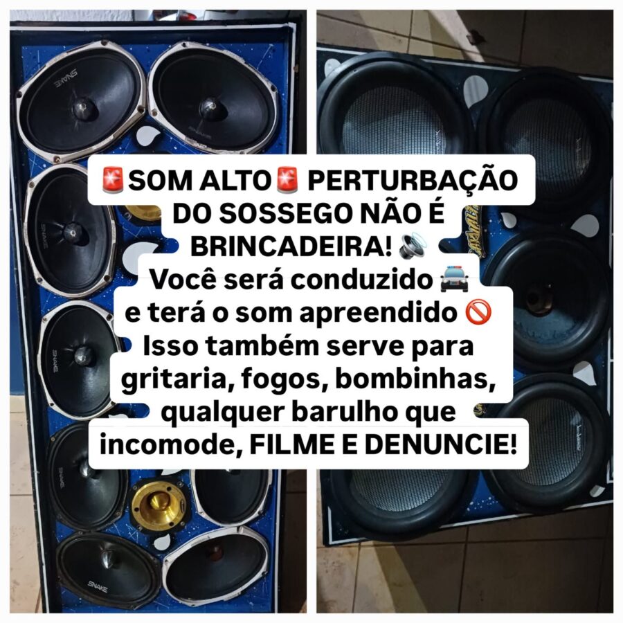 Polícia Militar alerta: som alto e perturbação do sossego podem gerar condução e apreensão