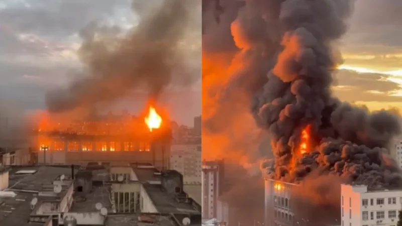 Incêndio atinge colégio centenário no centro de Santa Maria