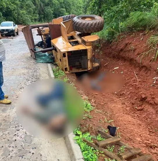 Trabalhador morre após ser atingido por trator em obra em Chapada dos Guimarães
