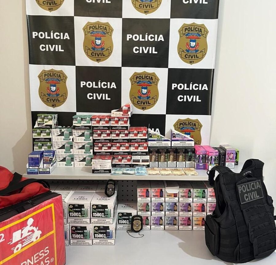 Mãe e filho são presos com mais de 600 cigarros eletrônicos durante ação da Polícia Civil em MT