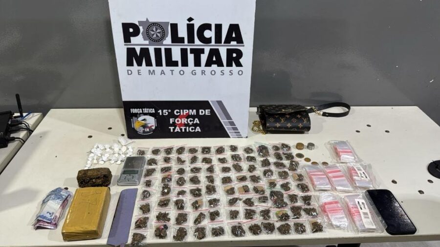 Força Tática prende casal por tráfico e apreende drogas em Várzea Grande