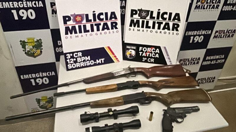 Denúncia leva PM a prender armeiro com arsenal em chácara de MT