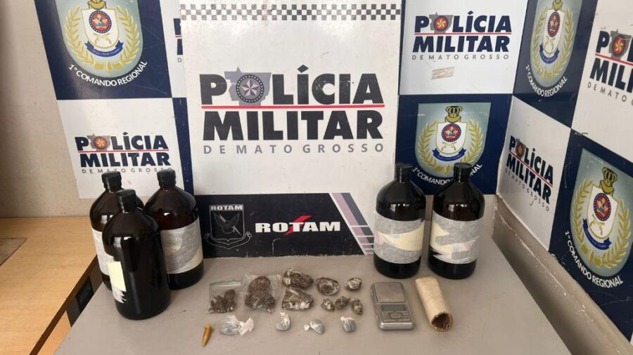 Rotam estoura boca de fumo e prende traficante com drogas e “loló” em Cuiabá