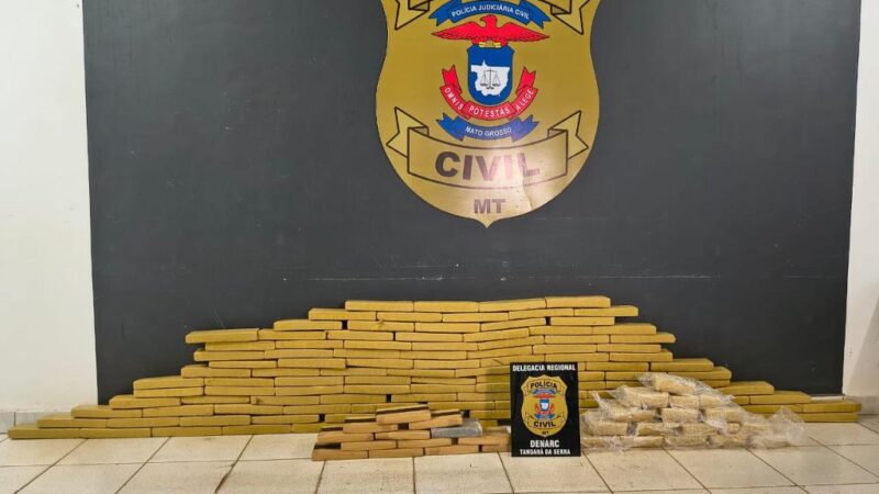 Denúncia anônima leva polícia a apreender 144 kg de drogas e prender quatro em Tangará da Serra