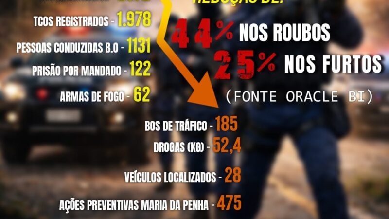 15º Comando Regional fecha 2025 com forte queda nos crimes e mais de mil suspeitos conduzidos