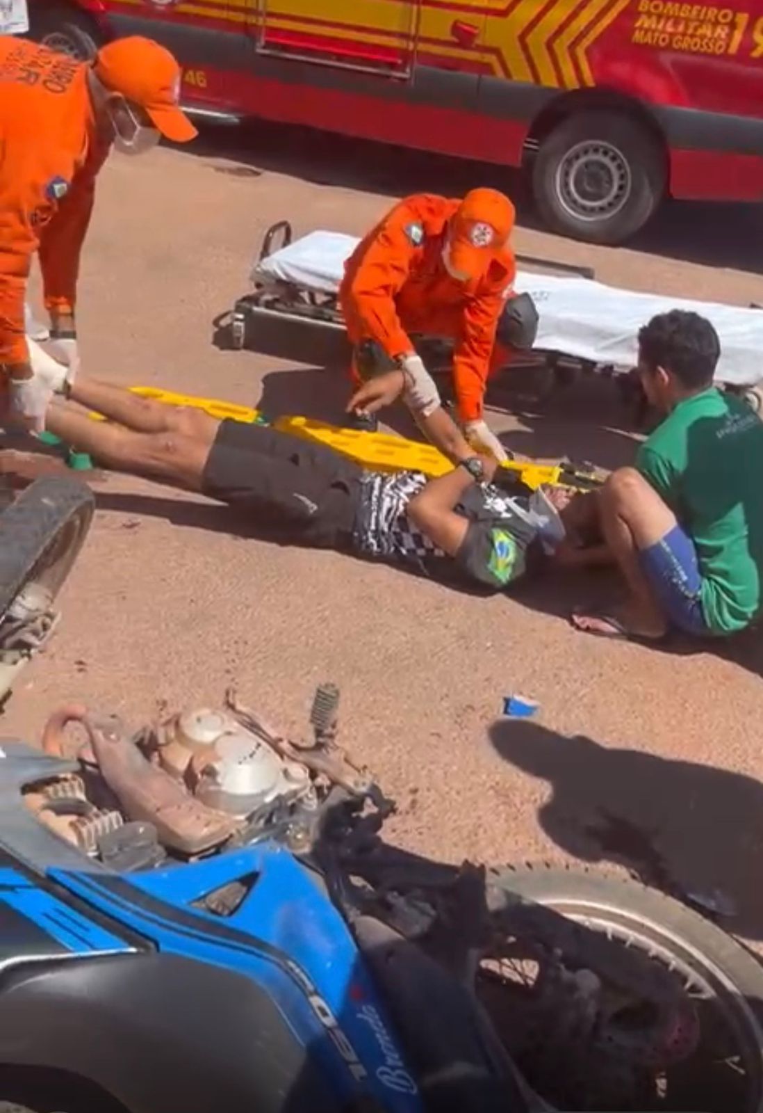 Acidente entre caminhonete e motocicleta é registrado em Guarantã do Norte (vídeo)