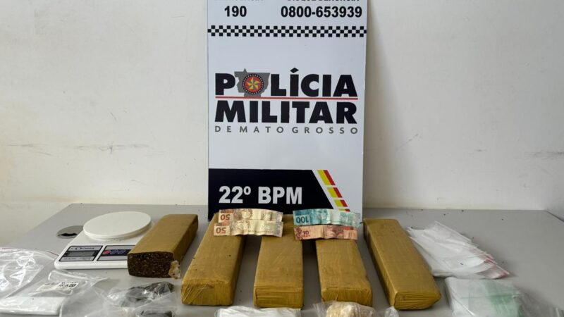 Denúncia leva PM a fechar “depósito do tráfico” e prender suspeito em Peixoto de Azevedo