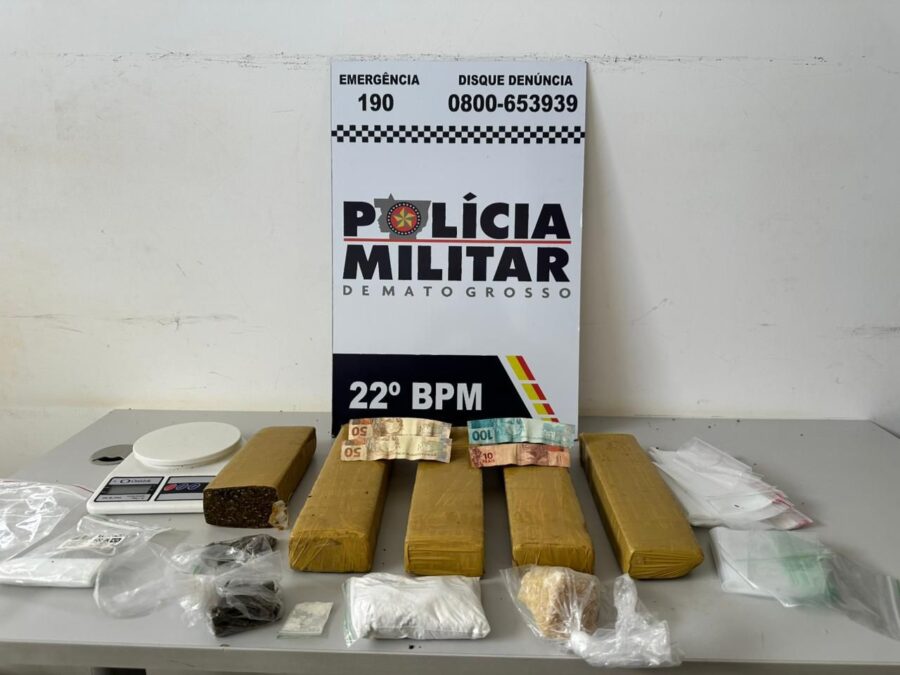 Denúncia leva PM a fechar “depósito do tráfico” e prender suspeito em Peixoto de Azevedo