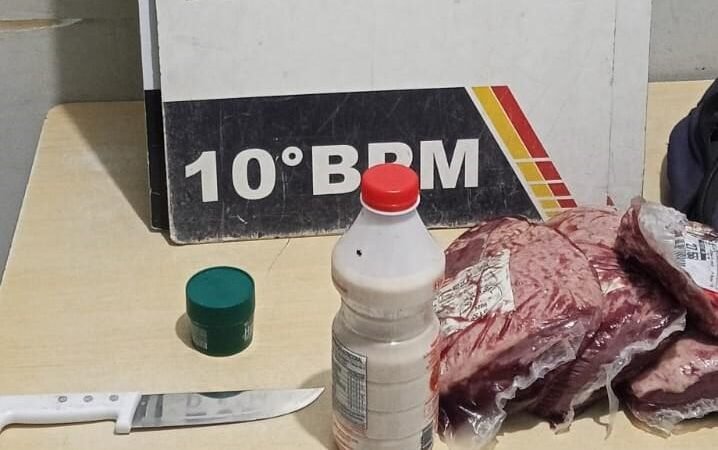 Homem com histórico criminal é preso após roubar carnes e ameaçar funcionários em Cuiabá