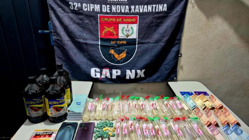 GAP desarticula ponto de tráfico e prende trio com drogas e “loló” em Nova Xavantina