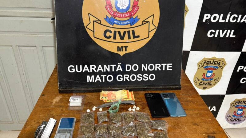 Polícia Civil desmantela ponto de tráfico e apreende dois adolescentes em Guarantã do Norte